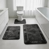 Bathroom Rugs Set 3 Piece Memory Foam Bath Mats Non-Slip