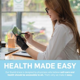 Dr. Arthritis Essentials Thumb Brace, Medical Thumb Splint Right & Left Hand, Wrist and Thumb Support, Dequervains Tenosynovitis Splint, Thumb Spica Splint, Thumb Support for Arthritis (Black - Single)