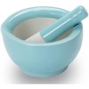 Mortar and Pestle Set, Ceramic Stoneware Set (3.2 Inch-Black) -