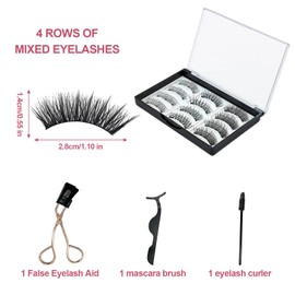 XQMMGO 12 Stück Magnetische Wimpern, Set Falsche Magnetic Eyelashes, Magnet Wimpern ohne Eyeliner, 3D Falsche Wimpern, Wasserdichtem Dünne Wimpern