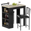 VECELO Small Bar Table and Chairs Tall Kitchen Breakfast Nook