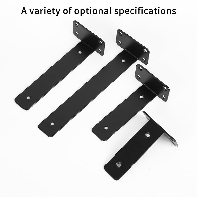 SYBDXJ 4 Pcs Black Heavy Duty Wall Brackets - Metal