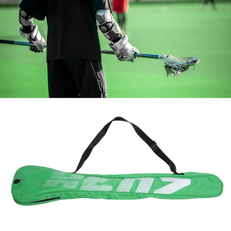 Lacrosse Stick Bag Green Holds 3 Sticks Large Capacity Oxford