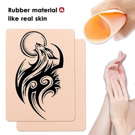 Tattoo Practice Skin Artificial Skin – Pack of 10 Tattoo Skins Fake Skin Practice Double-Sided Use Fake Skins