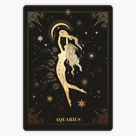 Aquarius Zodiac Sign Gold Sticker Bumper Sticker Vinyl Decal 5"