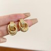 Gold Earrings for Women Trendy Stuff Chunky Knot Earrings Geometric
