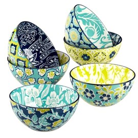 Certified International Tapestry 4.75" All Purpose 13 oz. Bowls,Set of 6 Assorted Designs, Multicolor
