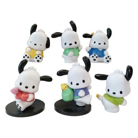 6 Pcs Mini Dog Figurines Playset Anime Little Puppy Ornament Toys Cartoon Decoration Ornaments Display Toys