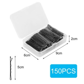Eupneicu Hair Pins [150 Pieces], Metal Hair Pin, Hair Styling Pins with Storage Box, Girls Hair Accessories, Hairdressing Salon [Black]