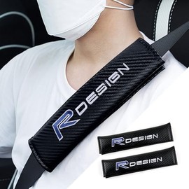 2pcs Universal Seat Belt PU Belt Pad Cover Carbon Fibre Compatible with S90 XC60 S60L XC40 V40 V60 V90 Interior Accessories (C)