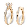 PalmBeach Yellow Gold-Plated or Sterling Silver Round Cubic Zirconia Twisted