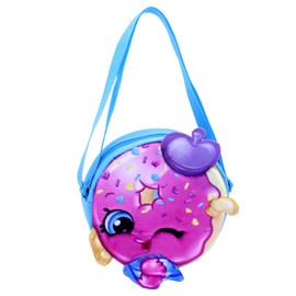 Shopkins Girls' D'Lish Donut Plush Crossbody Shoulder Bag, Pink, One Size, pink