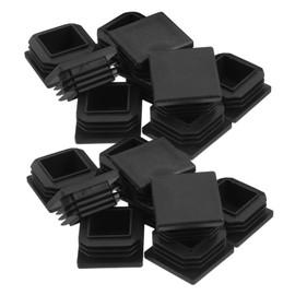 Hohopeti 20pcs Square Tubing Caps Plastic Tube Inserts for Furniture Anti-Slip Mat End Protectors 30mm Black Easy Installation Secure Fit