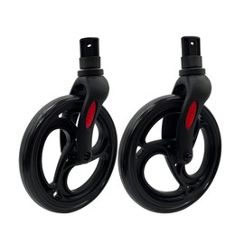 2PC 8 Inch Front Wheel with Front Fork Drive, Replacement Wheel for Rollator Walker, Rollator Front Castor Wheels and Drive Front Fork Assembly, Fit for Quick-Release Axle Front Wheel Structure (1Pr)