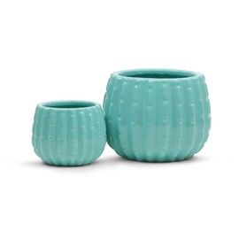 WGV Origami Ceramic Vase, Width 5", Height 4", Matte Teal Turquoise Cactus Pot, Folded Rustic Planter Patterned Bowl for Wedding Event Office Home Decor, 1 Piece