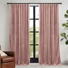 RYB HOME Dusty Pink Velvet Curtains 102 inches with Hook