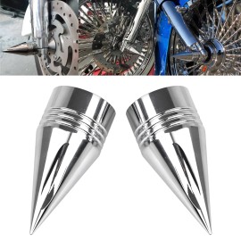 Unbranded Chrome Spike Front Axle Nut Cover For Harley Electra Street Glide Dyna Road King