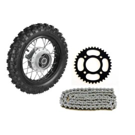 Unbranded 10" Rear Wheel 2.50-10 Tire Rim 37T Sprocket Chain Drum Brake For CRF50 XR50 TTR