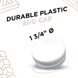 Prescott Plastics 1.75" Inch Round Plastic Plug Insert (20 Pack) White End Cap for Metal Tubing, Fence, Glide Insert for Pipe Post, Chairs and Furniture