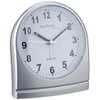 Technoline Quarzwecker Modell SL, silber, analog, schleichender Sekundenzeiger, Belecuhtung, nachtleuchtende