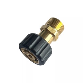 M&M Smartek Pressure Washer Adapter M22 x 1.5 Internal Thread 14 mm Mandrel x M22 x 1.5 Male Thread - 15 mm Bore - Compatible with Kärcher Hoses - Hand Screw Connection with 14 mm Arbor - Robust Brass