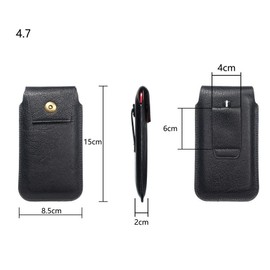 DFV mobile Leather Cover Vertical Belt Case with Magnetic Closure for Obi S507, Pelican - Black