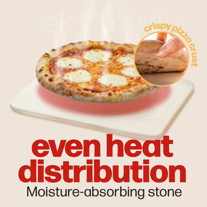 HANS GRILL PIZZA STONE | Rectangular Pizza Stone For Oven