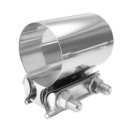 JUSTTOP 2.75 Inch Butt Joint Exhaust Clamp, Stainless Steel Muffler Pipe Clamp Sleeve Coupler, Lap Joint Exhaust Band Clamp for Exhaust Tubing Downpipe Connection, Car Accessories