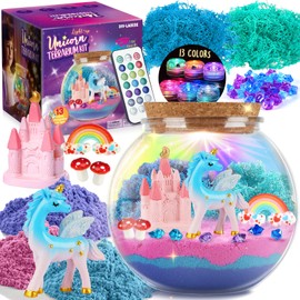 DIY-LAOESE Einhorn-Geschenke für Mädchen – Einhorn Terrarium Set für Kinder – Geburtstagsgeschenk für Mädchen Alter 4, 5, 6, 7, 8–12 Jahren – DIY-Einhorn-Spielzeug für Mädchen –Weihnachten Bastelset für Kinder