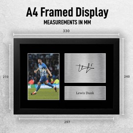 HWC Trading Lewis Dunk Brighton & Hove Albion Gifts Printed Signed Autograph Picture for Football Fans and Supporters - A4 Framed