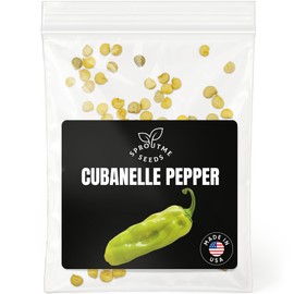 Fall & Winter Cubanelle Pepper Seeds for Indoor Planting – 50 Non-GMO Heirloom USA-Grown Sweet Frying Pepper Seeds with High Germination (Capsicum annuum)