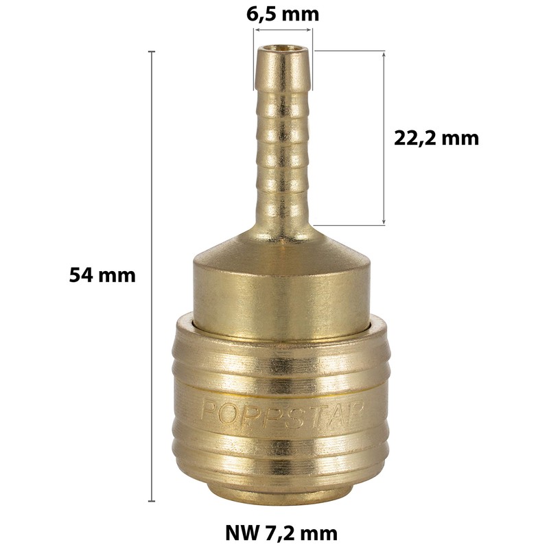 Poppstar 2x Quick Coupling Compressed Air NW 7.2 with Hose