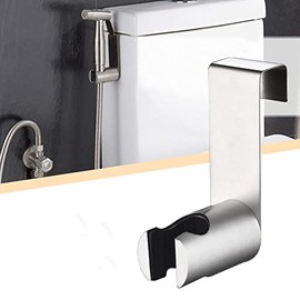 Saycker Bidet Sprayer Holder,Stainless Steel Hanging Rack Punch-Free Toilet Bidet Holder,Holder Hook Hanger for Hand Shower Toilet Bidet Sprayer,Toilet Bathroom Attachment(Sliver)