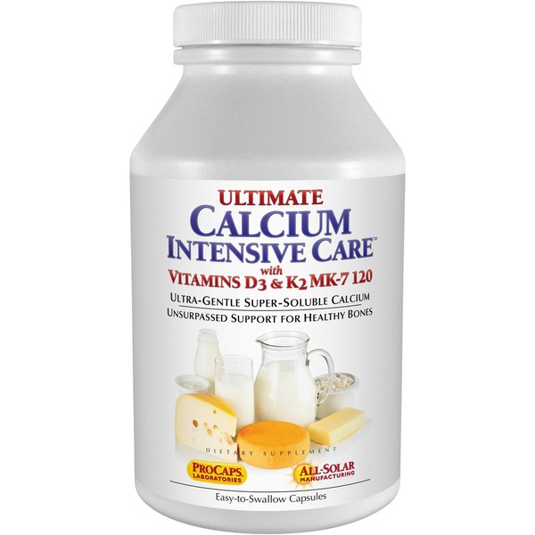 ANDREW LESSMAN Ultimate Calcium Intensive Care with Vitamin D3 & K2 MK7-120 mcg - 180 Capsules - Bone and Skeleton Health Essentials. Gentle, Easy to Swallow, Super Soluble. No Additives
