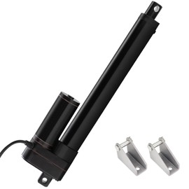 JQDML 12V Linear Actuator 176lbs/800N 0.78"/s High Speed Linear Actuator Stroke 10Inch IP65 Protection Electric Actuator with Mounting Brackets,for Door Opener,Solar Tracker,Electric Lifting System