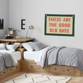PLKMN These Are The Good Old Days Canvas Banner Wall Hanging Banner Flag, Banners for Room, Trendy Retro Nostalgic Inspirational Banner (Retro)