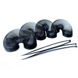 4 Pieces Squirrel Proof Metal Spring Barrier Device Spring Guard Baffle Accessories Outdoor Bird Feeder Protects Hanging Spring Type Coil Poles Raccoon Proof (Black，1.4“)