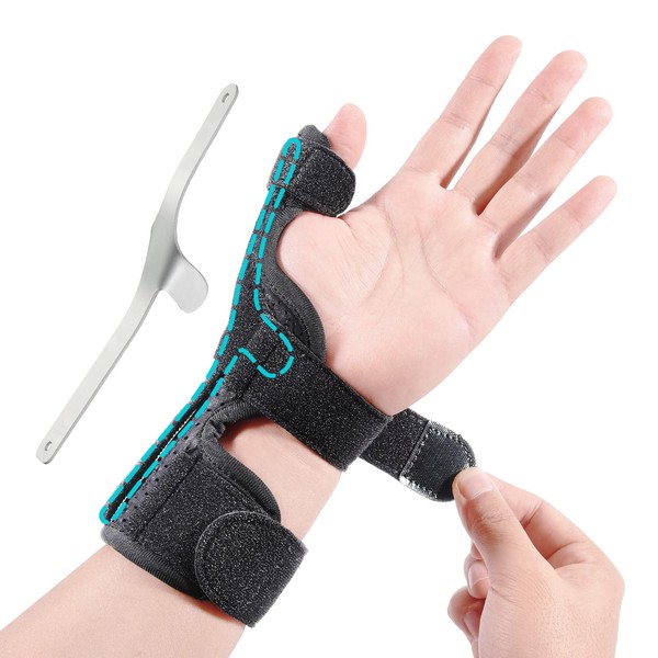 Thumb Splint Spica, Trigger Thumb Brace Left & Right Hand, Thumb and Wrist Immobiliser Support, for Tendonitis, Sprains, De Quervains Tenosynovitis, Thumb Joint Pain Relief, fit Women & Men- S/M