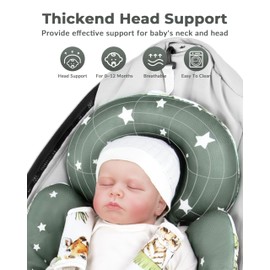 Sweetwavet Infant Insert Compatible with 4moms Mamaroo Swing and Infant Carseat, Including 3 Replacement Toys, Reversible Newborn Insert for Baby Swing, Stroller, Bouncer, Soft Fabric - Animals