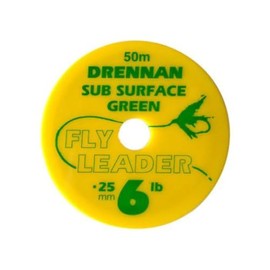 50m Drennan Subsurface Fly Line Tippet Leader Material - Green - 10lb