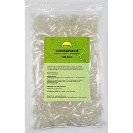 1000 Empty Capsules Size 0 Clear Gelatin