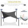 SUNNY GUARD 10'x10'x14' Waterproof Shade Sail 95% UV Block Outdoor