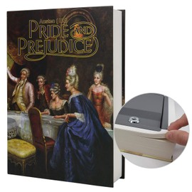 Real Paper Diversion Book Safe Storage Box, Dictionary Secret Safe with Code Lock/Key, flip Book Hidden Safe (M Key, Pride and Prejudice)