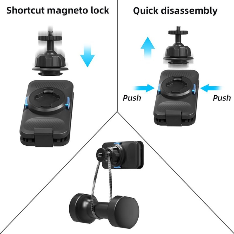 SOH Magnetic Backpack Shoulder Strap Clip Mount for Phone,Ball Head