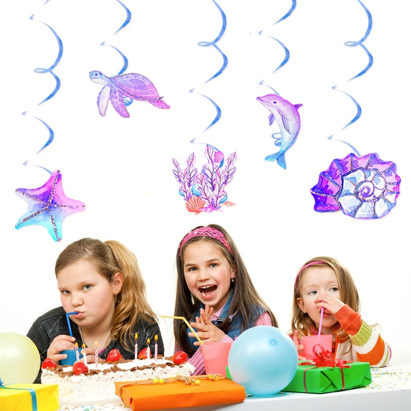 UILYNIU Mermaid Birthday Decoration (Blue)