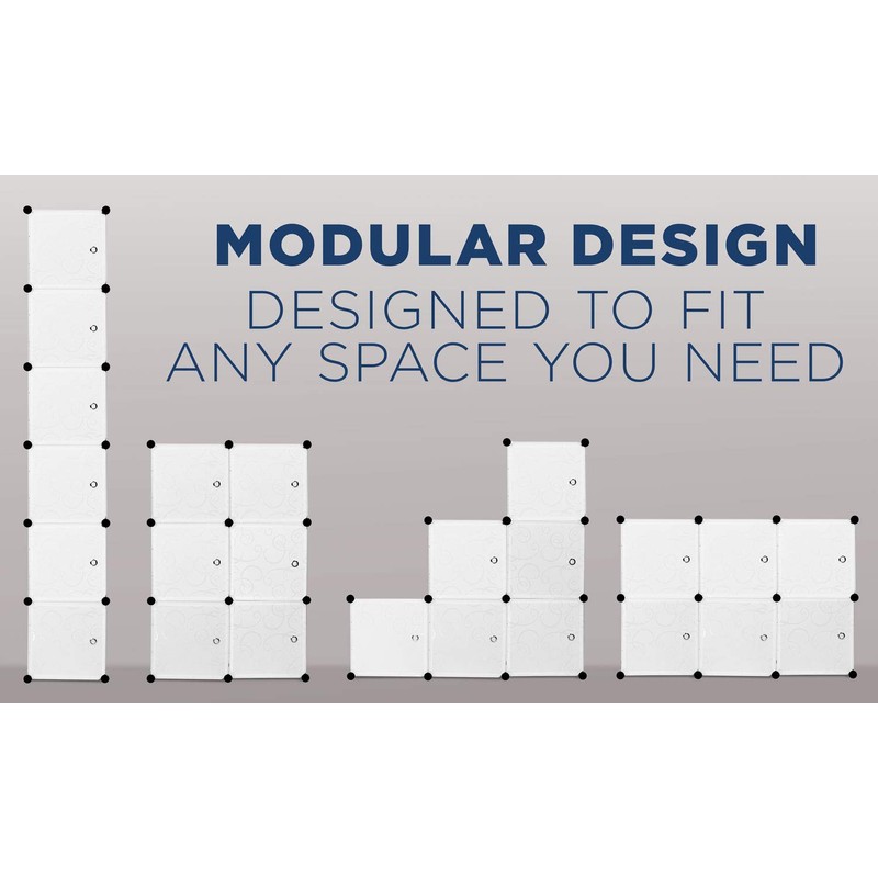 Work-It! Cube Storage Organizer - 12 Cubes | Stackable Portable