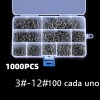 1000 Piezas Kit de anzuelos Pesca 3-12# con caja afilados