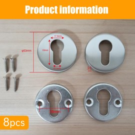 Euro Lock Escutcheon Round Keyhole Cover Stainless Steel Key Hole Lock Cover Suitable for Door Wooden Door Anti-Theft