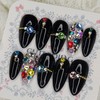 Color Full Stone Handmade Nail Tips - Oval S /