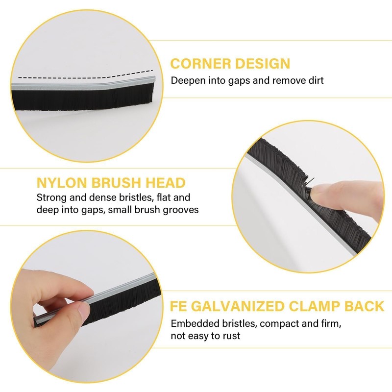 Fleuse Pack of 4 Hard Bristles Corner Cleaning Brush, Joint